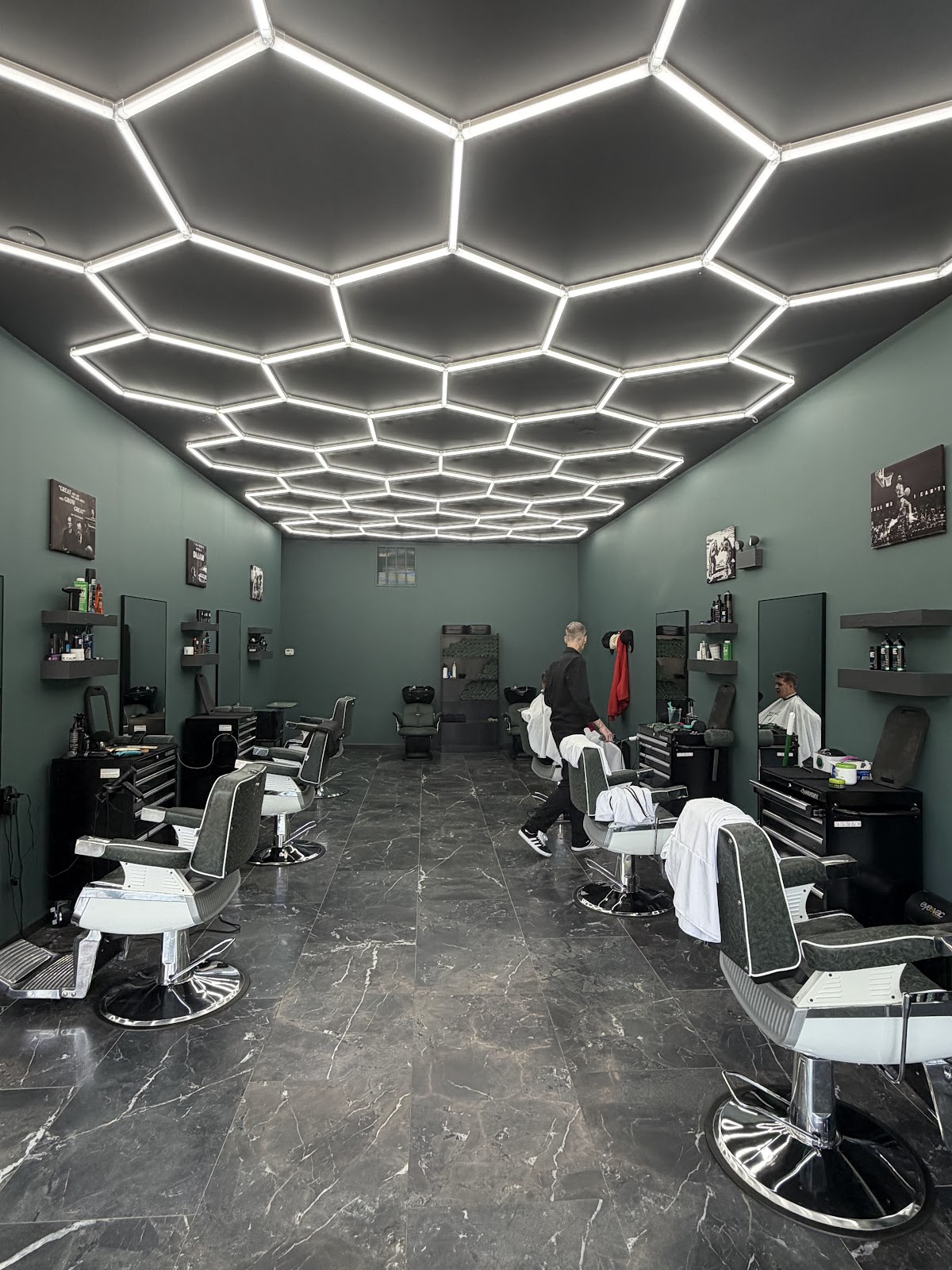 The atmosphere inside Boss Fade Chicago barbershop