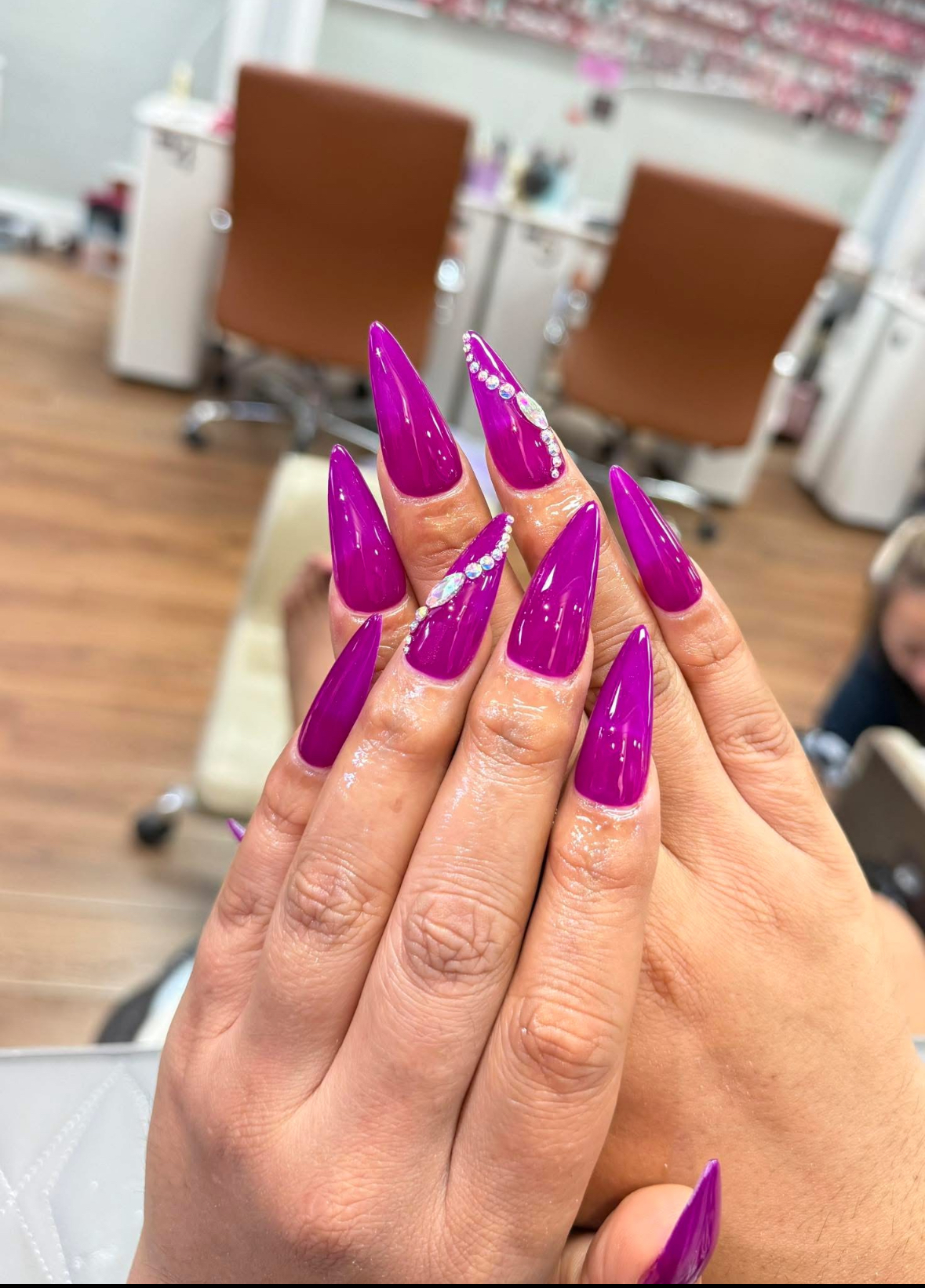 Nail work by the technicians at Unique Nails Salon