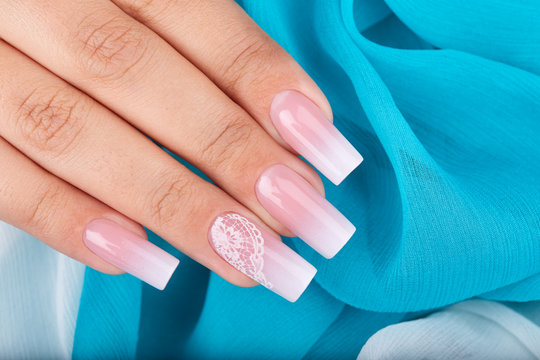 A freshly finished manicure at Velvet Petal Nail Studio